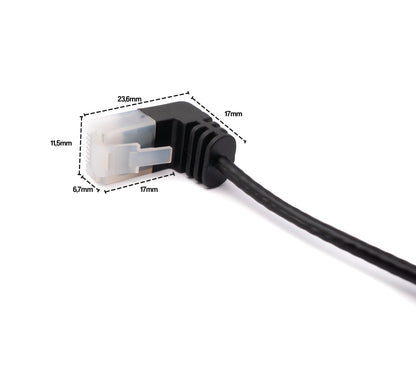 SYSTEM-S LAN cable 25 cm RJ45 8P8C STP Cat6 plug to plug angled black