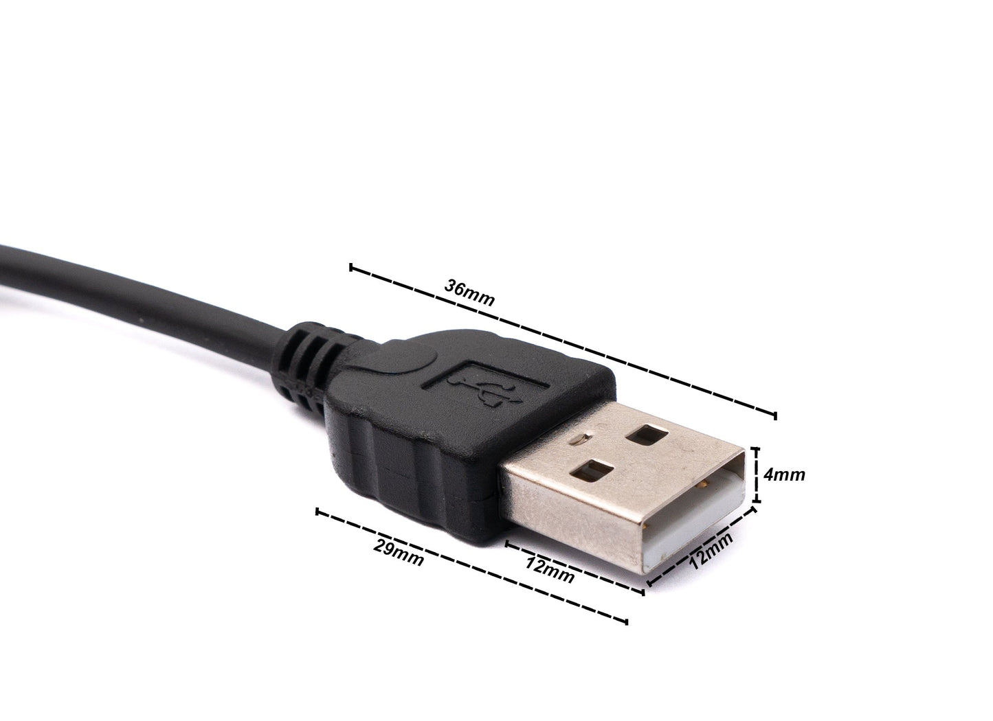 SYSTEM-S USB 2.0 Kabel 200 cm Typ A Stecker zu Micro B Stecker Spirale Winkel in Schwarz