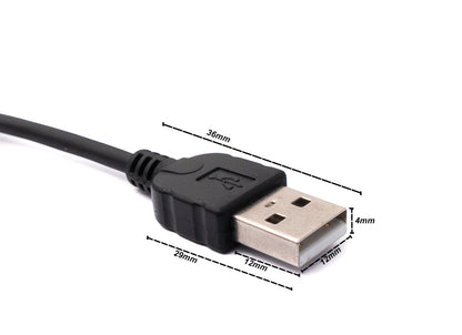 SYSTEM-S USB 2.0 Kabel 200 cm Typ A Stecker zu Micro B Stecker Spirale Winkel in Schwarz