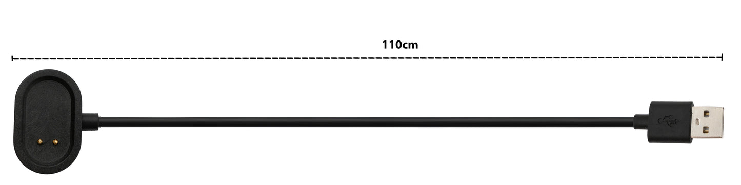 SYSTEM-S USB 2.0 Kabel 100 cm Ladekabel für Realme Band 2 Smartwatch in Schwarz