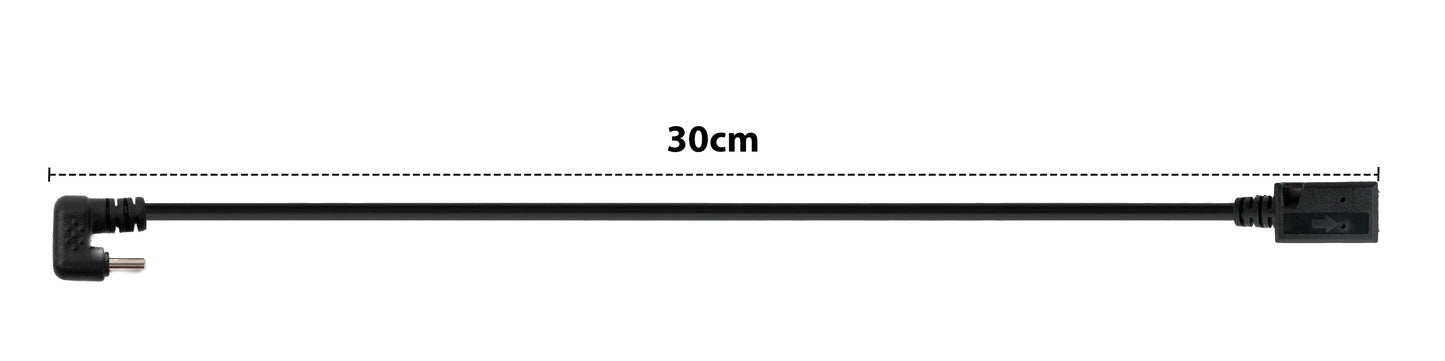 SYSTEM-S USB 3.1 U Turn 180° Cable 30 cm Type C Male to 2.0 Mini Female Angled Black