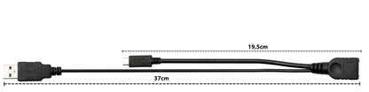 SYSTEM-S USB 2.0 Y Kabel 35 cm Typ A Buchse zu Typ A Stecker & 3.1 Typ C Buchse Adapter