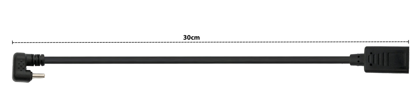SYSTEM-S USB 3.1 U Turn 180° Kabel 30cm Typ C Stecker zu Buchse Winkel in Schwarz