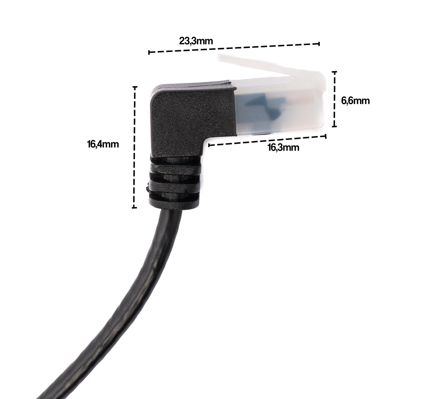 SYSTEM-S LAN cable 25 cm RJ45 8P8C STP Cat6 plug to plug angled black