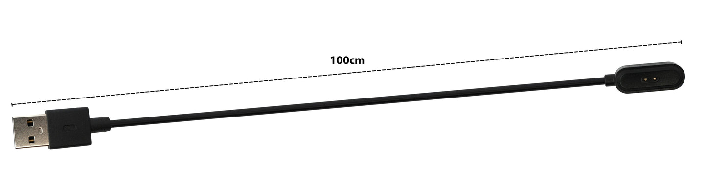 USB 2.0 cable 100 cm for Oppo Watch Free Smartwatch in black 