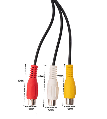SYSTEM-S Cinch 3 RCA Kabel 25 cm Buchse zu USB 2.0 Typ A Stecker AV in Schwarz