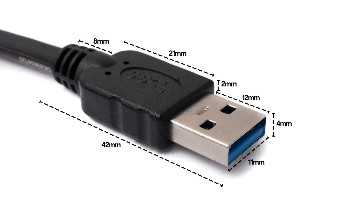 SYSTEM-S USB 3.0 cable 50 cm Type A male to female in black