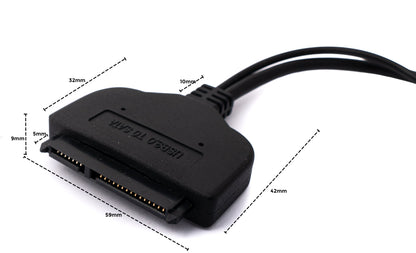 SYSTEM-S CFast Card 2.5 zu SATA 22Pin zu 2x USB 3.0 2.0 Typ A Stecker für HDD SSD