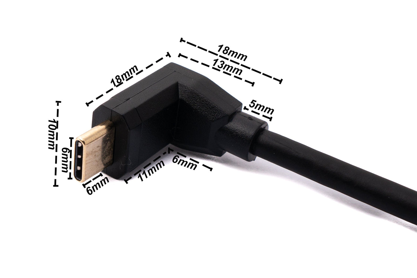 SYSTEM-S USB 3.1 cable 100 cm Type C male to female screw angle in black
