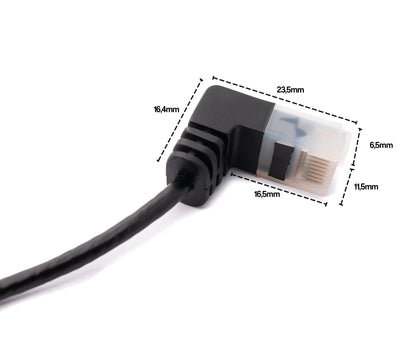 SYSTEM-S LAN cable 25 cm RJ45 8P8C STP Cat6 plug to plug angled black