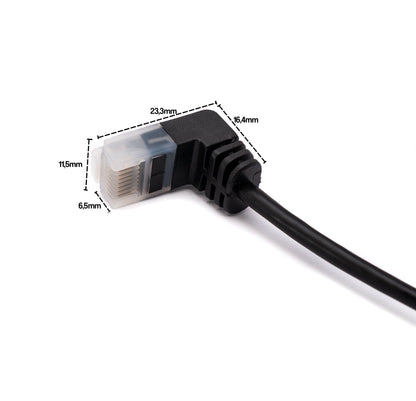 SYSTEM-S LAN Kabel 25 cm RJ45 8P8C STP Cat6 Stecker zu Stecker Winkel Schwarz