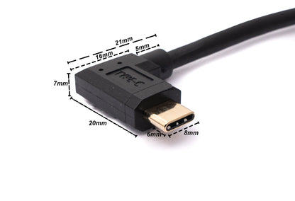 SYSTEM-S USB 3.1 cable 180 cm Type C male to female screw angle in black