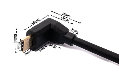 SYSTEM-S USB 3.1 Kabel 30 cm Typ C Stecker zu Buchse Schraube Winkel Adapter in Schwarz