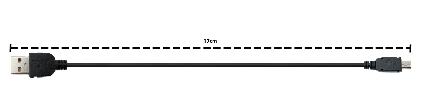 SYSTEM-S USB 2.0 cable 25 cm Mini B plug to Type A plug in black 
