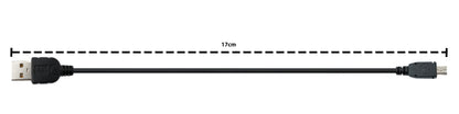 SYSTEM-S USB 2.0 cable 25 cm Mini B plug to Type A plug in black 