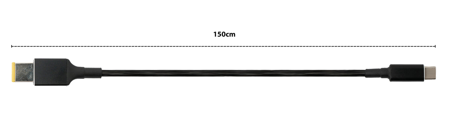 SYSTEM-S USB 3.1 Kabel 150 cm Typ C Stecker zu Rectangle 11,0 x 4,5 mm Stecker geflochten