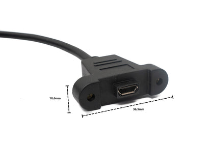 SYSTEM-S USB 2.0 cable 5 m Micro B male to female screw in black