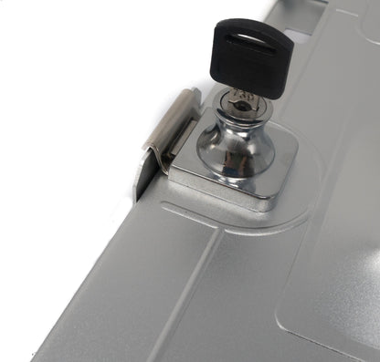 SYSTEM-S Wand und Tisch Halterung abschließbar für iPad 10 Pro 11 Air 4 5 in Grau