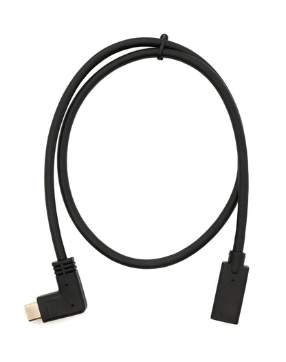 SYSTEM-S USB 3.1 Gen 2 Kabel 60 cm Typ C Stecker zu Buchse Winkel in Schwarz