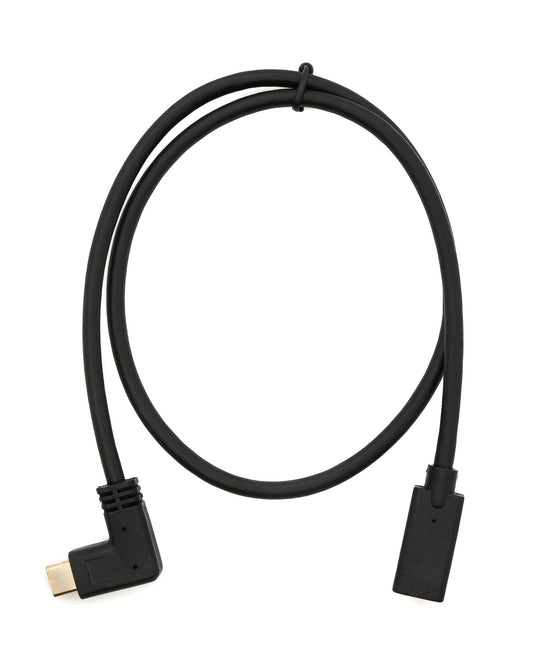 SYSTEM-S USB 3.1 Gen 2 Kabel 60 cm Typ C Stecker zu Buchse Winkel in Schwarz