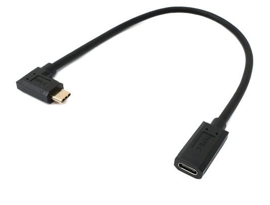 SYSTEM-S USB 3.1 Gen 2 Kabel 30 cm Typ C Stecker zu Buchse Winkel in Schwarz