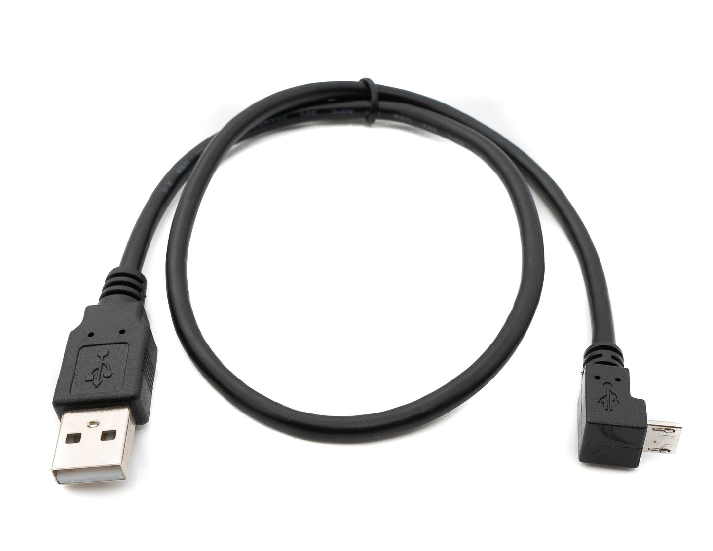 SYSTEM-S USB 2.0 Kabel 50 cm Typ A Stecker zu Micro B Stecker Winkel in Schwarz