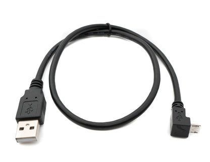SYSTEM-S USB 2.0 Kabel 50 cm Typ A Stecker zu Micro B Stecker Winkel in Schwarz