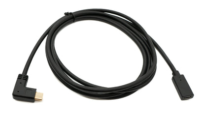 SYSTEM-S USB 3.1 Gen 2 Kabel 1,8 m Typ C Stecker zu Buchse Winkel in Schwarz