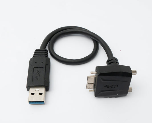 SYSTEM-S USB 3.0 cable 30 cm Micro B plug to Type A plug screw angle in black