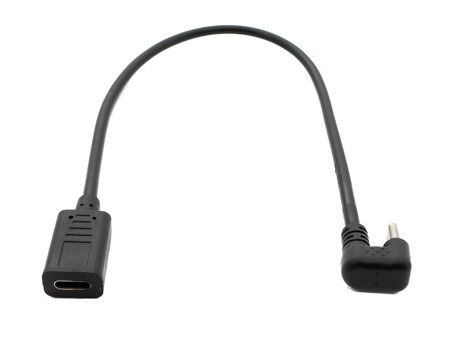 SYSTEM-S USB 3.1 U Turn 180° Kabel 30cm Typ C Stecker zu Buchse Winkel in Schwarz