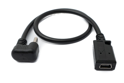 SYSTEM-S USB 3.1 U Turn 180° Cable 30 cm Type C Male to 2.0 Mini Female Angled Black