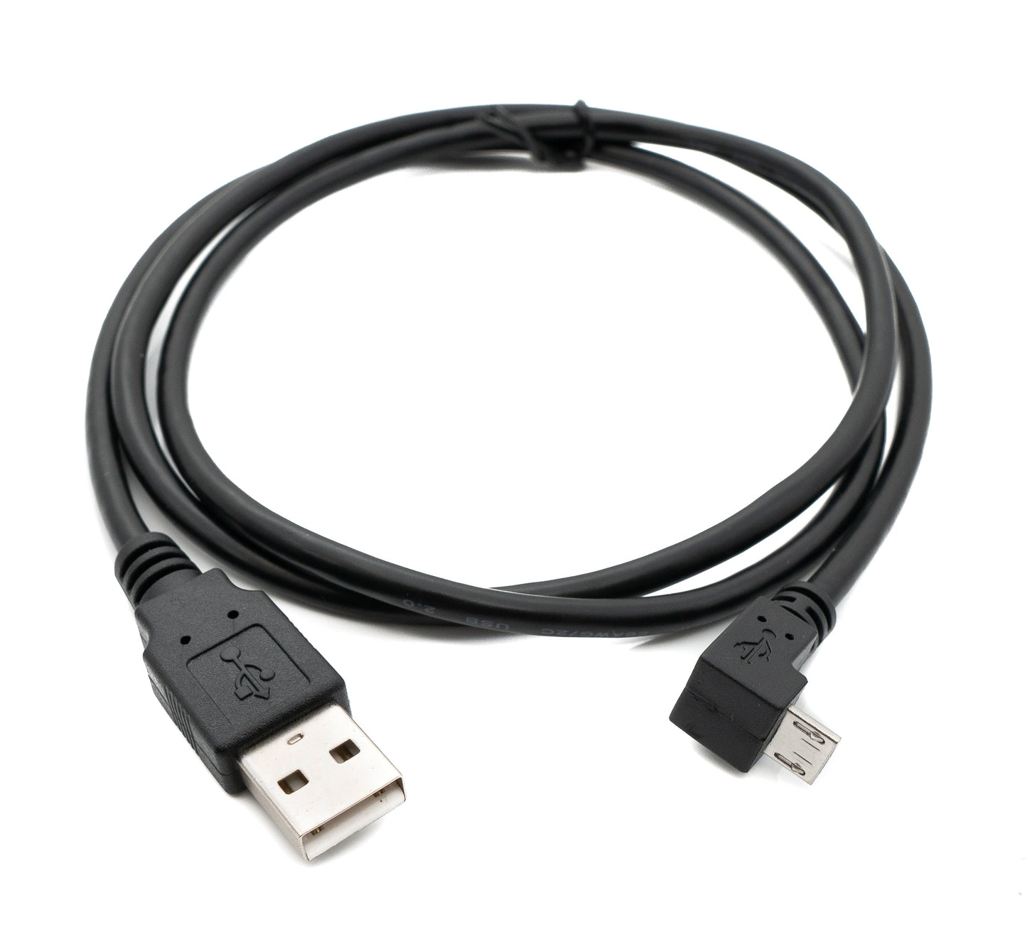 SYSTEM-S USB 2.0 cable 100 cm Type A male to Micro B male angled in black
