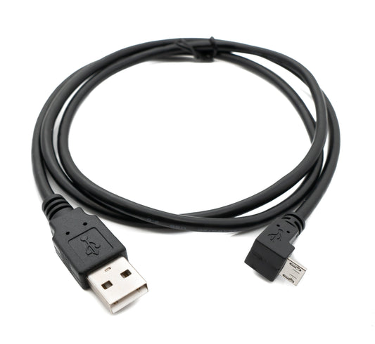 SYSTEM-S USB 2.0 Kabel 100 cm Typ A Stecker zu Micro B Stecker Winkel in Schwarz