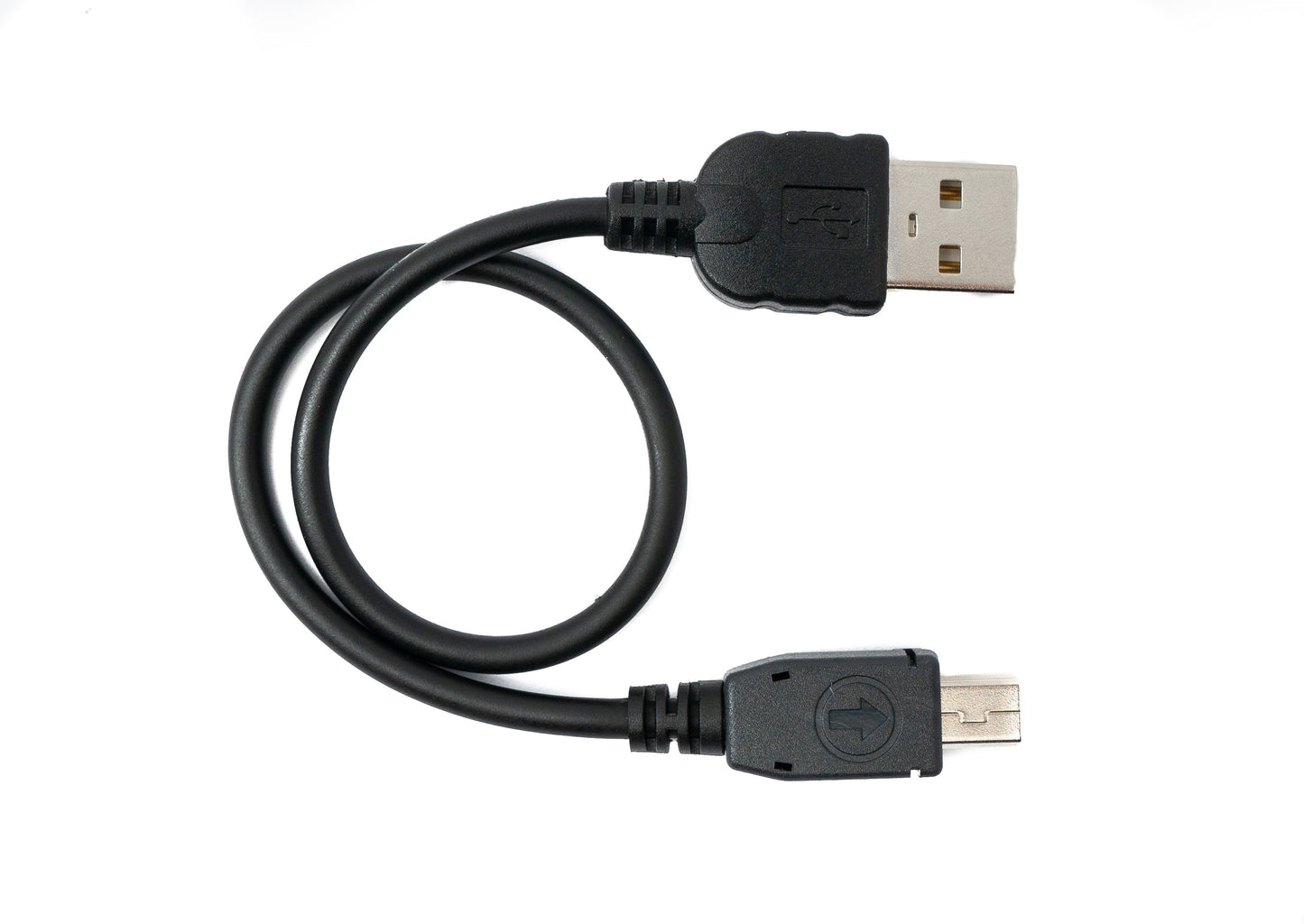 SYSTEM-S USB 2.0 cable 25 cm Mini B plug to Type A plug in black 