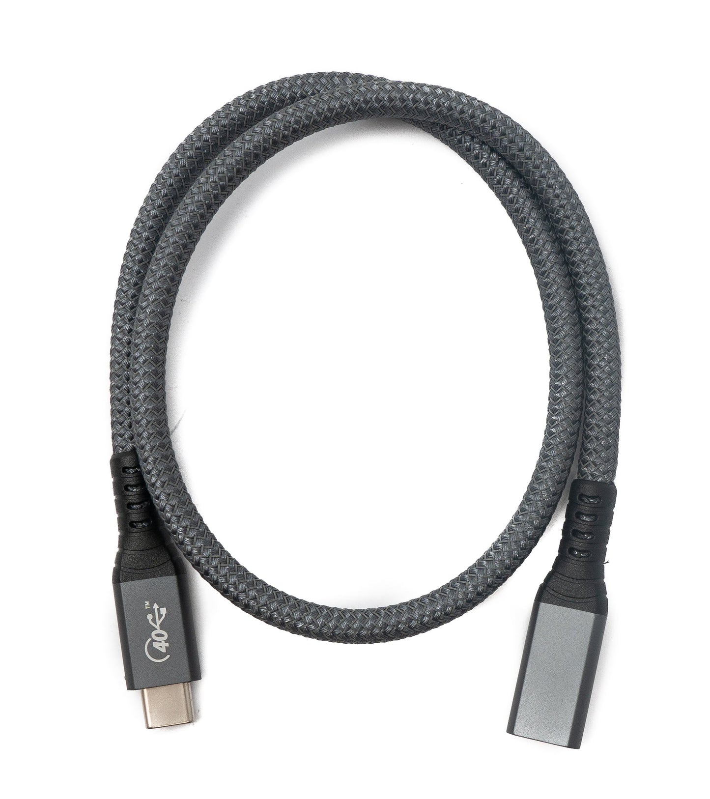 SYSTEM-S USB4 USB cable 50 cm Type C male to female 40 Gbit/s USB 4.0 braided in gray