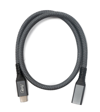 SYSTEM-S USB4 USB cable 50 cm Type C male to female 40 Gbit/s USB 4.0 braided in gray