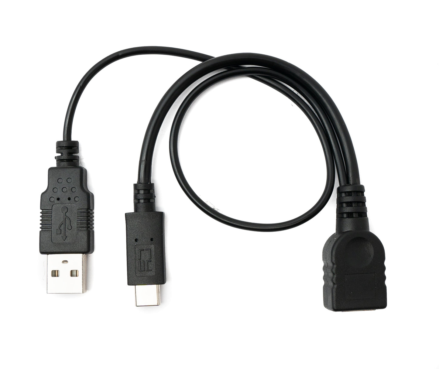 SYSTEM-S USB 2.0 Y Kabel 35 cm Typ A Buchse zu Typ A Stecker & 3.1 Typ C Buchse Adapter