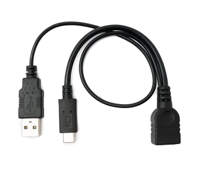 SYSTEM-S USB 2.0 Y Kabel 35 cm Typ A Buchse zu Typ A Stecker & 3.1 Typ C Buchse Adapter