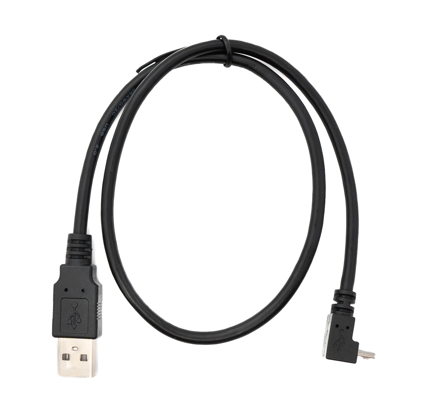 SYSTEM-S USB 2.0 Kabel 50 cm Typ A Stecker zu Micro B Stecker Winkel in Schwarz