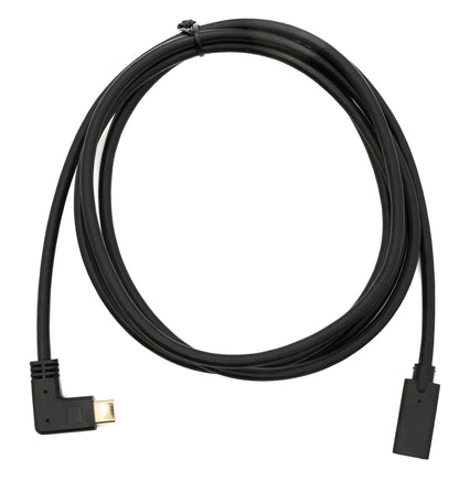SYSTEM-S USB 3.1 Gen 2 Kabel 1,8 m Typ C Stecker zu Buchse Winkel in Schwarz