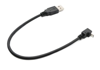 SYSTEM-S USB 2.0 cable 25 cm Type A male to Micro B male angled in black