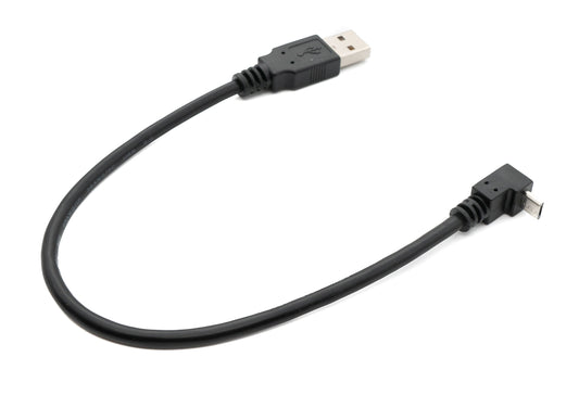 SYSTEM-S USB 2.0 cable 25 cm Type A male to Micro B male angled in black