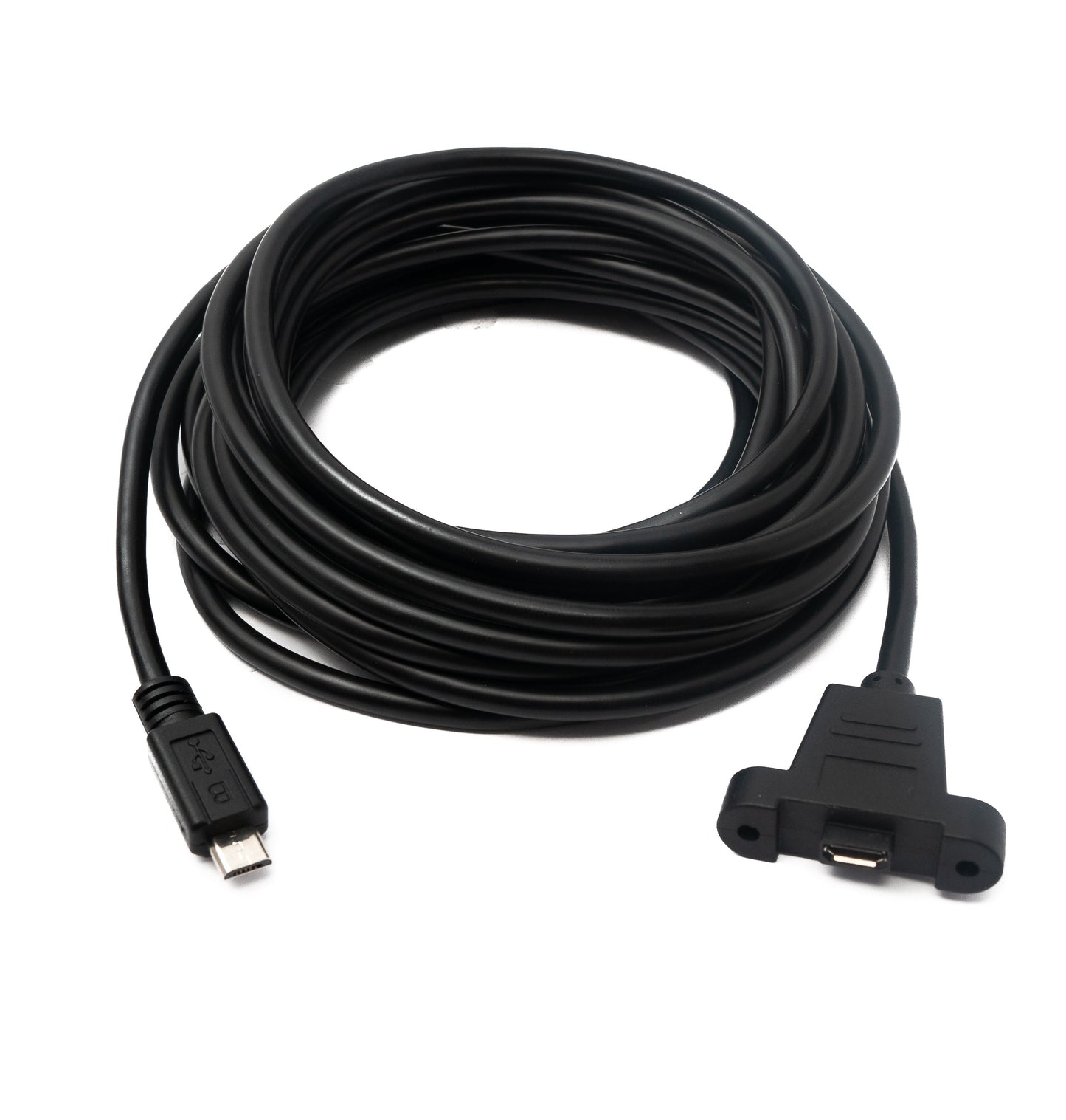 SYSTEM-S USB 2.0 cable 5 m Micro B male to female screw in black