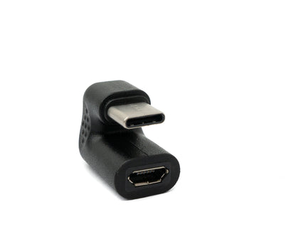USB 3.1 U Turn 180° Adapter Typ C Stecker zu Micro USB Buchse Winkel Kabel in Schwarz