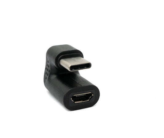USB 3.1 U Turn 180° Adapter Type C Male to Micro USB Female Angle Cable in Black