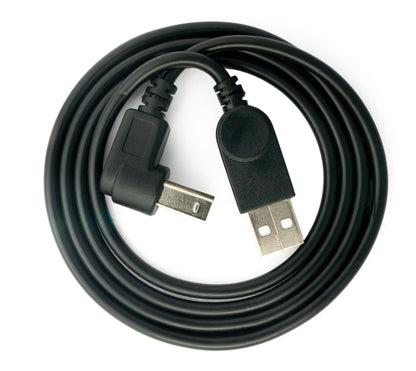 SYSTEM-S USB 2.0 Kabel 100 cm Typ B Stecker zu A Stecker Winkel in Schwarz