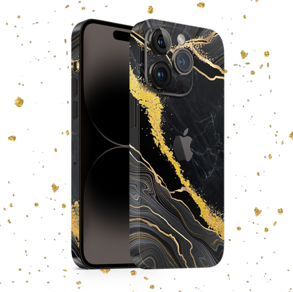 iPhone 13 Pro Skin mit 24K Gold Luxury Black