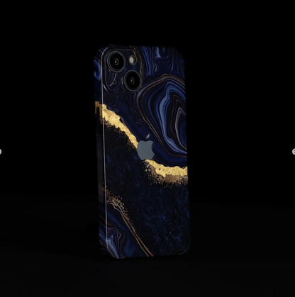 iPhone 13 Pro Max Skin mit 24K Gold Luxury Blue