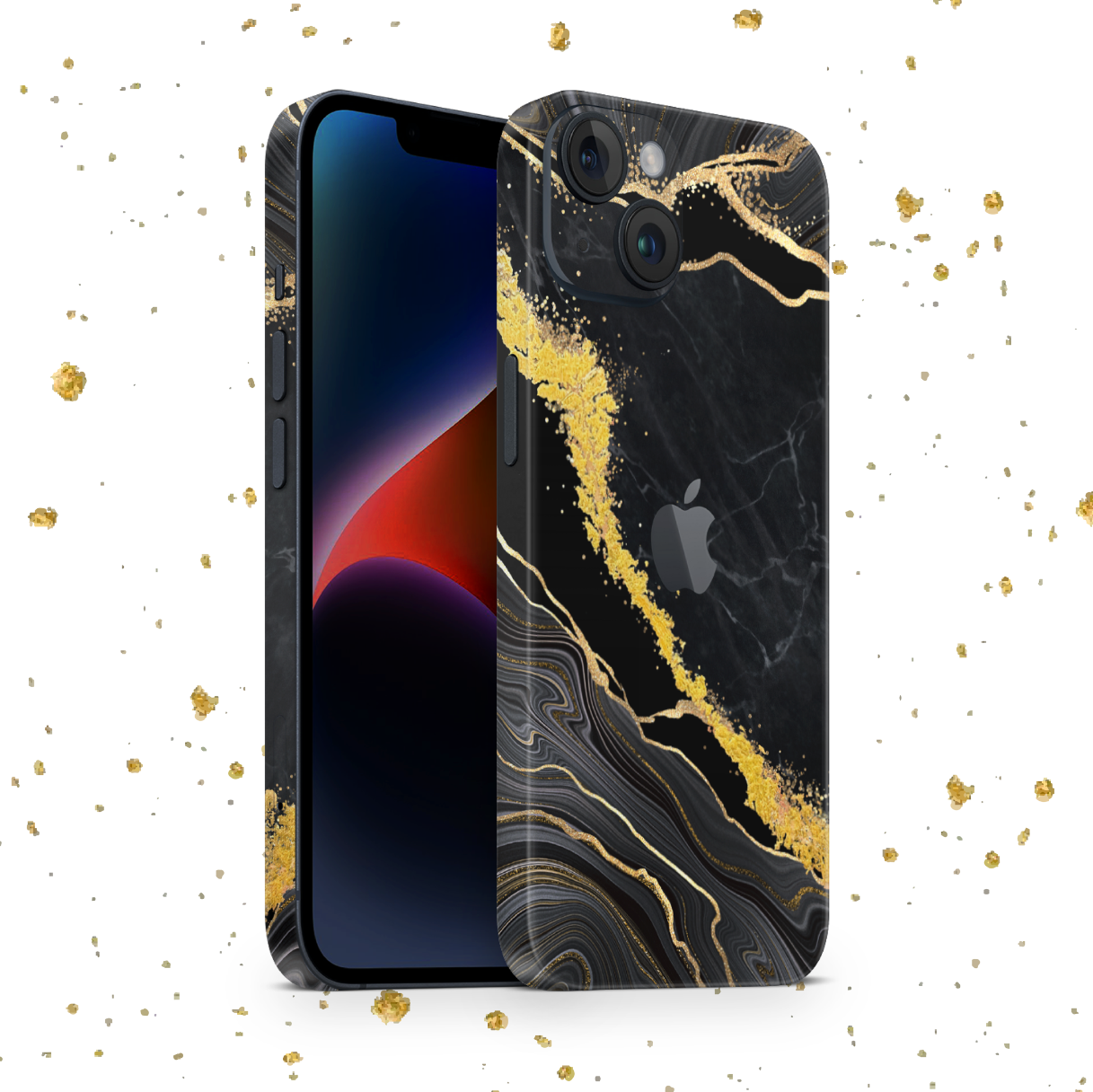 iPhone 13 Skin mit 24K Gold Luxury Black