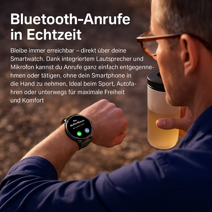 V69 Herren Smartwatch 1,85 Zoll HD Display IP68 Fitness Uhr mit Bluetooth Call, Herzfrequenz & SpO2, 710mAh Akku